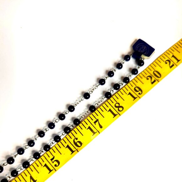 America Needs Fatima 1917-2017 100 Year Anniversary Rosary Blue Glass Italy - Picture 6 of 6